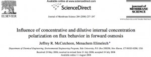 concentration polarization effects in forward osmosis membranes