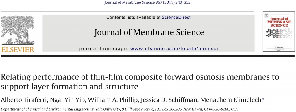 Relationship between forward osmosis membrane structure and performance