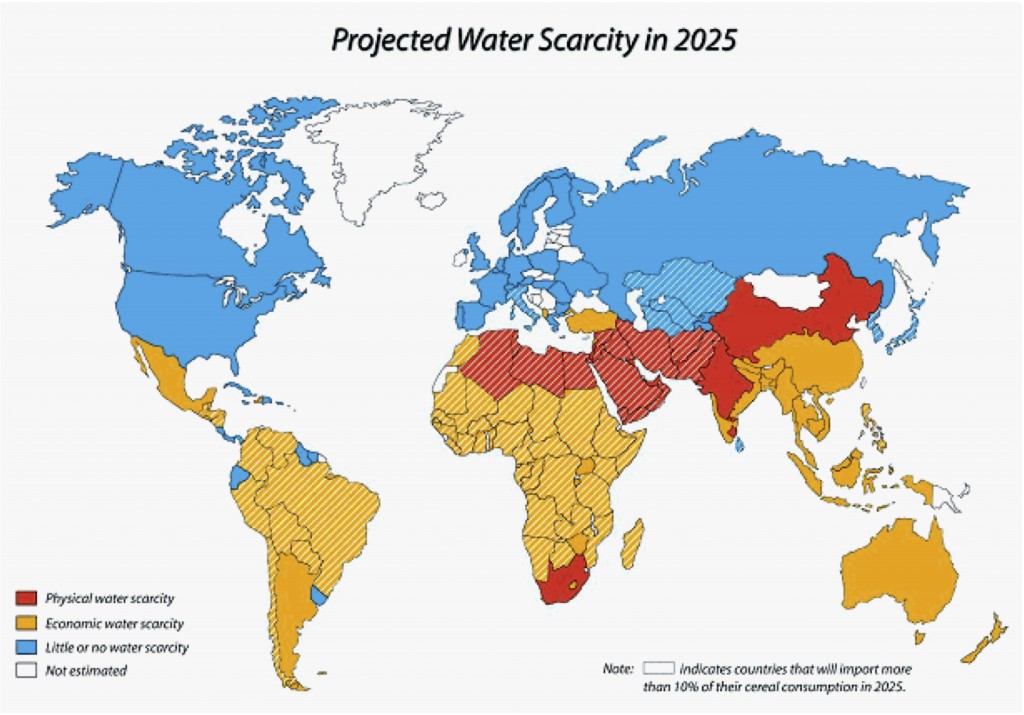 Water scarcity in 2025